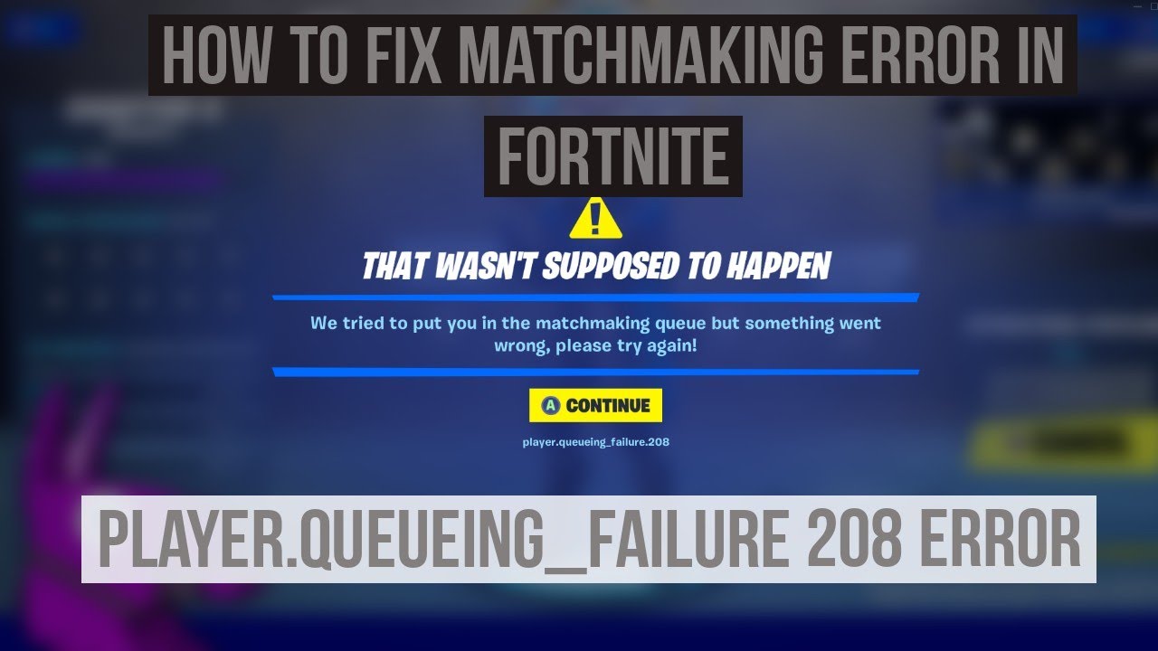 Matchmaking Error #1 Fortnite